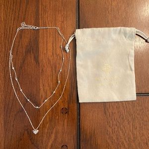 Kendra Scott Ari Heart Multi Strand Necklace in Silver